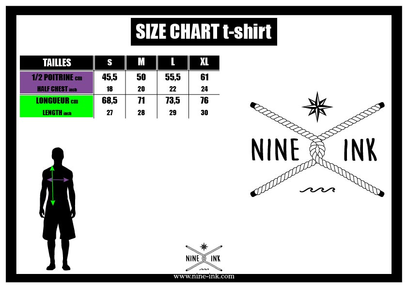 Nine Line Apparel Size Chart